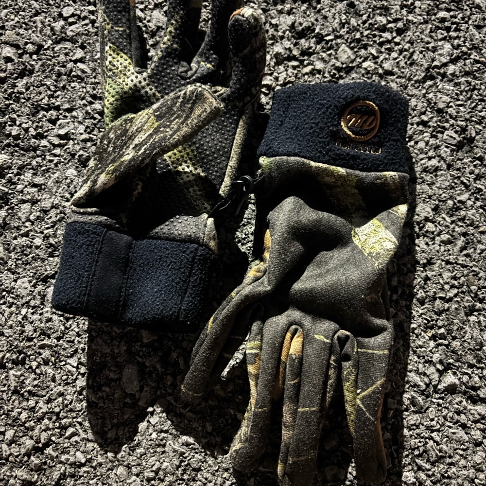 Mossy Oak Camo Men's Outdoor Gloves - Green/Black